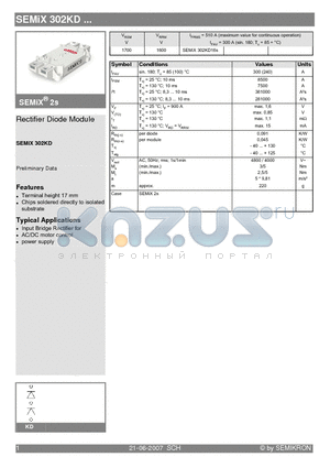 SEMIX302KD datasheet - Rectifier Diode Module