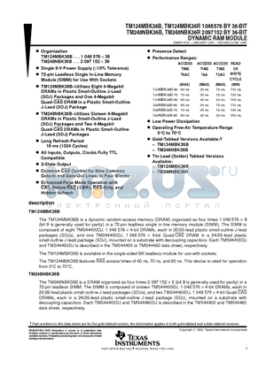 TM248NBK36B-60 datasheet - DYNAMIC RAM MODULE