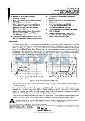 SN74AVC16334DGG datasheet - 16-BIT UNIVERSAL BUS DRIVER WITH 3-STATE OUTPUTS