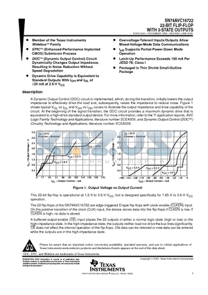 SN74AVC16722DGGR datasheet - 22-BIT FLIP-FLOP WITH 3-STATE OUTPUTS
