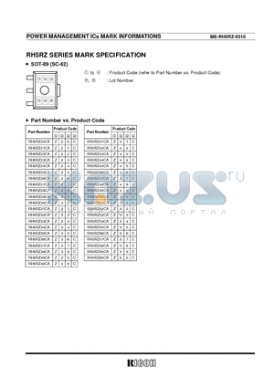 RH5RZ26CA datasheet - POWER MANAGEMENT ICs MARK INFORMATIONS