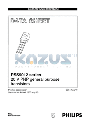 PSS9012G datasheet - 20 V PNP general purpose transistors