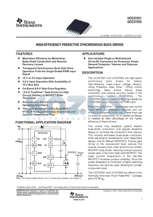 UCC27221PWP datasheet - HIGH EFFICIENCY PREDICTIVE SYNCHRONOUS BUCK DRIVER