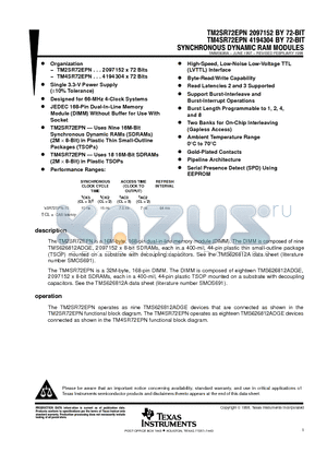 TM2SR72EPN datasheet - SYNCHRONOUS DYNAMIC RAM MODULES