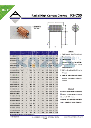 RHC50-3-251K-RC datasheet - Radial High Current Chokes