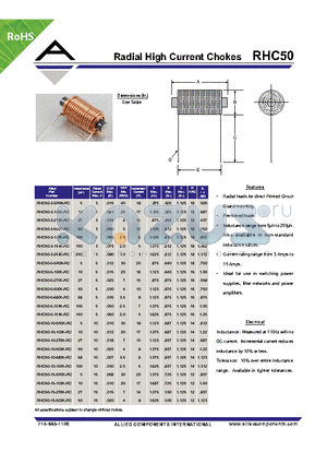 RHC50-3-500K-RC datasheet - Radial High Current Chokes