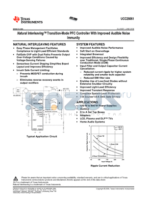 UCC28061_1 datasheet - Natural Interleaving Transition-Mode PFC Controller With Improved Audible Noise Immunity