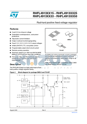 RHFL4913ESY252 datasheet - Rad-hard positive fixed voltage regulator