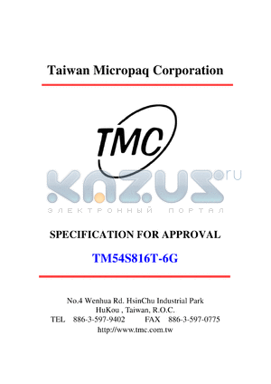 TM54S816T-6G datasheet - SPECIFICATION FOR APPROVAL