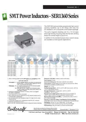 SER1360-272KL datasheet - SMT Power Inductors