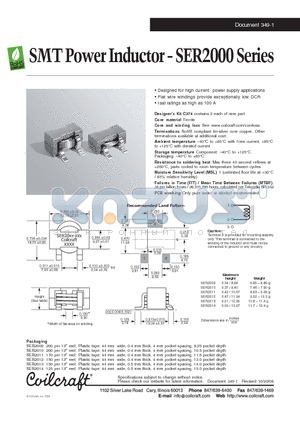 SER2010-301ML datasheet - SMT Power Inductors