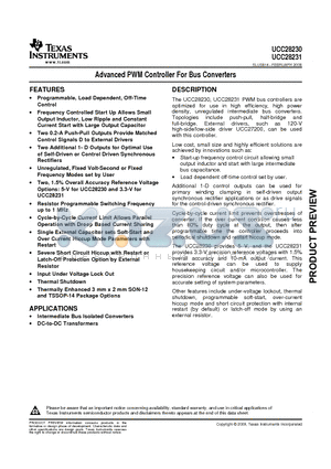 UCC28230 datasheet - Advanced PWM Controller For Bus Converters