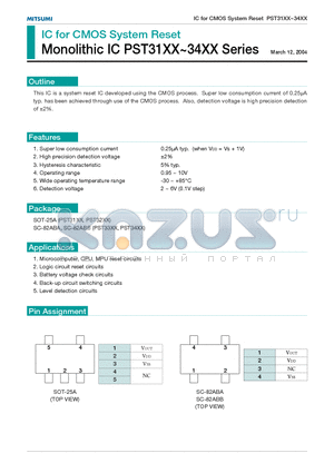 PST3125 datasheet - IC for CMOS System Reset