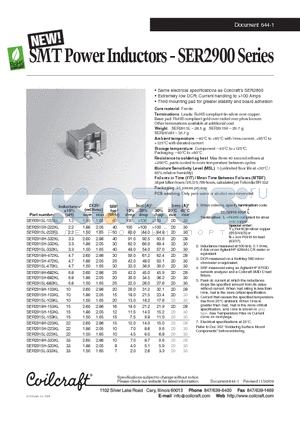SER2915H-472KL datasheet - SMT Power Inductors