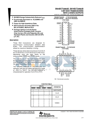 SN74BCT29863B datasheet - 9-BIT BUS TRANSCEIVERS WITH 3-STATE OUTPUTS