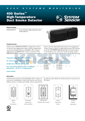 ST-1.5 datasheet - High-Temperature Duct Smoke Detector