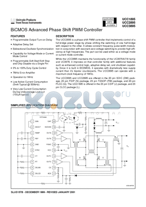 UCC2895PWTRG4 datasheet - BiCMOS Advanced Phase Shift PWM Controller