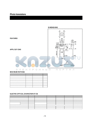 ST-305 datasheet - Photo transistors(a high-sensitivity NPN silicon phototransistor mounted in a clear sidelooking)