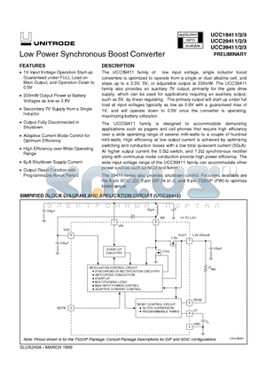 UCC29412 datasheet - Low Power Synchronous Boost Converter