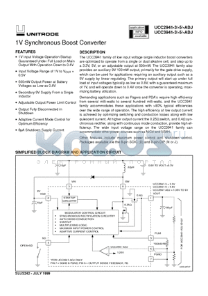 UCC2945-ADJ datasheet - 1V Synchronous Boost Converter
