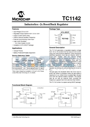 TC1142-50EUA datasheet - Inductorless -2x Boost/Buck Regulator