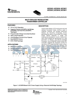 UCC2976PW datasheet - MULTI TOPOLOGY PIEZOELECTRIC TRANSFORMER CONTROLLER