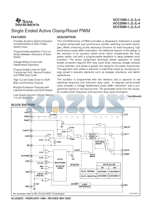 UCC3580N-3G4 datasheet - Single Ended Active Clamp/Reset PWM