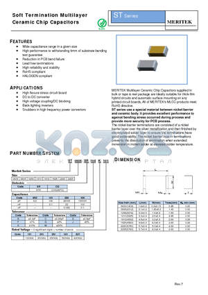ST0603CG101K101 datasheet - Soft Termination Multilayer Ceramic Chip Capacitors