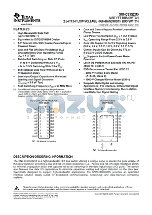 SN74CB3Q3245 datasheet - 8-BIT FET BUS SWITCH 2.5-V/3.3-V LOW-VOLTAGE HIGH-BANDWIDTH BUS SWITCH