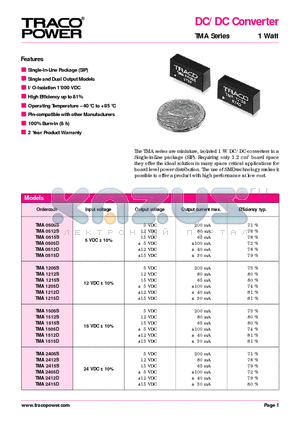 TMA2405D datasheet - DC/DC Converter