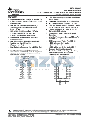 SN74CB3Q3345_05 datasheet - 8-BIT FET BUS SWITCH 2.5-V/3.3-V LOW-VOLTAGE HIGH-BANDWIDTH BUS SWITCH