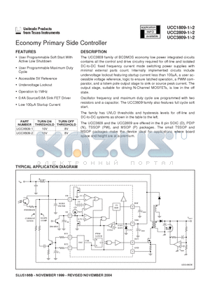 UCC3809D-2 datasheet - Economy Primary Side Controller