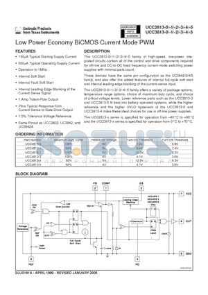 UCC3813-2 datasheet - Low Power Economy BiCMOS Current Mode PWM