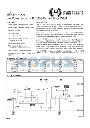 UCC3813-5 datasheet - Low Power Economy BiCMOS Current Mode PWM