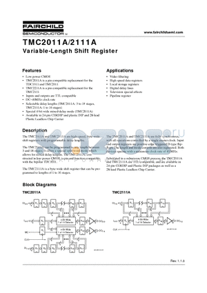 TMC2011AN2C datasheet - Variable-Length Shift Register