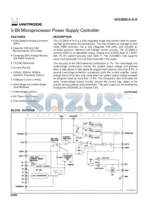UCC3830-4 datasheet - 5-Bit Microprocessor Power Supply Controller