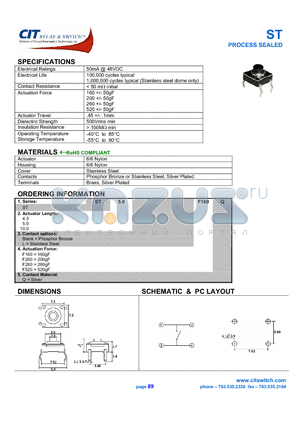 ST10.0F160Q datasheet - CIT SWITCH