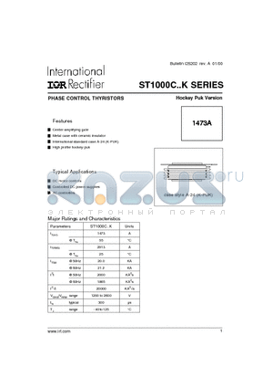 ST1000C12K1 datasheet - PHASE CONTROL THYRISTORS