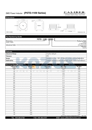 PSTD-1109-121M-B datasheet - SMD Power Inductor
