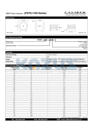 PSTD-1109-680M-T datasheet - SMD Power Inductor