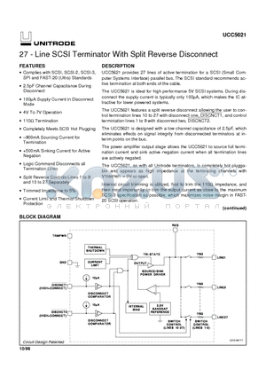 UCC5621 datasheet - 27 - Line SCSI Terminator With Split Reverse Disconnect