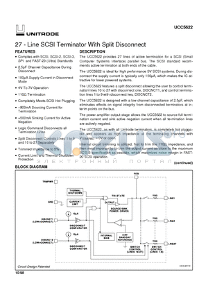 UCC5622 datasheet - 27 - Line SCSI Terminator With Split Disconnect