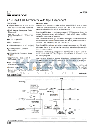 UCC5622MWPTR datasheet - 27 - Line SCSI Terminator With Split Disconnect