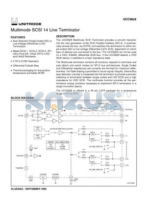 UCC5628FQPTR datasheet - Multimode SCSI 14 Line Terminator