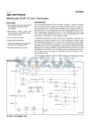 UCC5629 datasheet - Multimode SCSI 14 Line Terminator