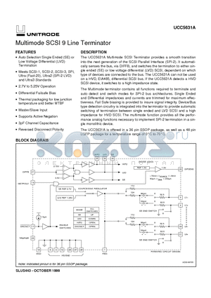 UCC5631A datasheet - Multimode SCSI 9 Line Terminator