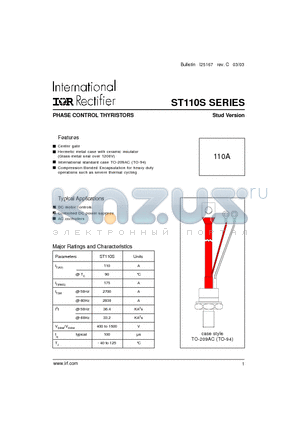 ST110S16P0 datasheet - PHASE CONTROL THYRISTORS