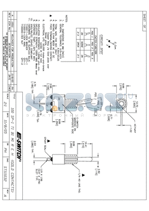 ST111032 datasheet - E-SWITCH 100SP-1T1B1M1REH (GOLD CONTACTS)