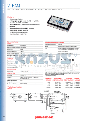 VI-HAM-ML datasheet - AC INPUT HARMONIC ATTENUATOR MODULE