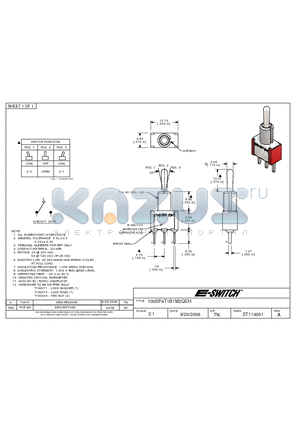 ST114001 datasheet - E-SWITCH 100SP4T1B1M2QEH